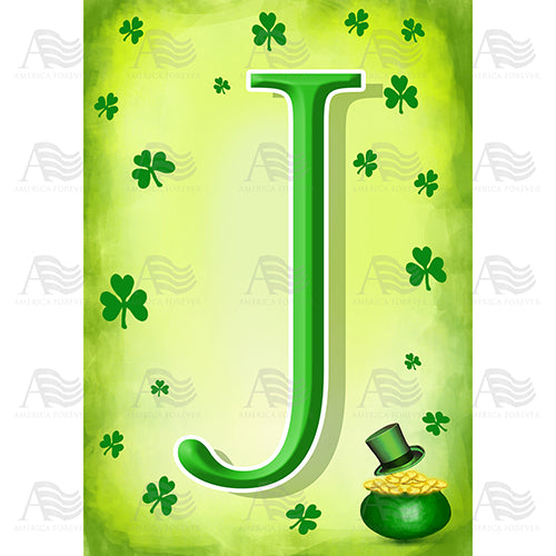 St. Patty's Pot O' Gold Monogram House Flag