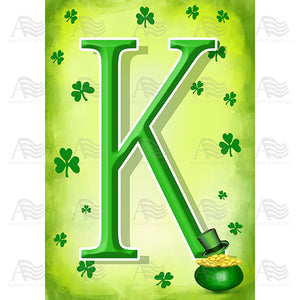 St. Patty's Pot O' Gold Monogram House Flag