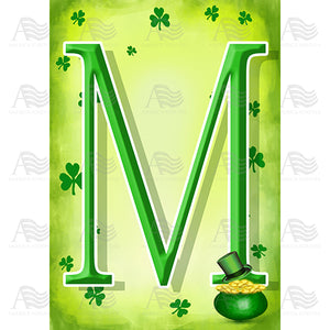 St. Patty's Pot O' Gold Monogram House Flag