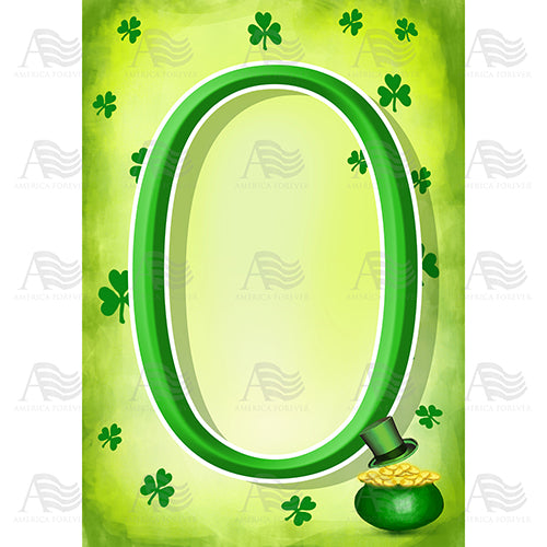 St. Patty's Pot O' Gold Monogram House Flag