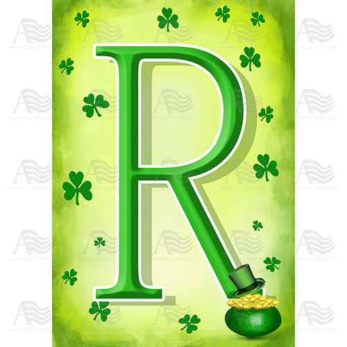 St. Patty's Pot O' Gold Monogram House Flag