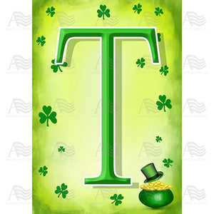 St. Patty's Pot O' Gold Monogram House Flag
