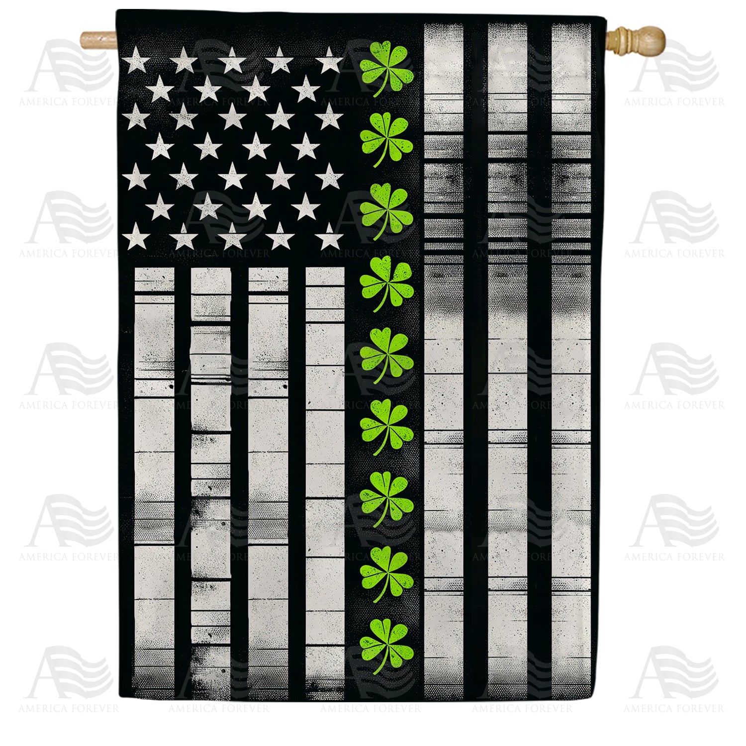 Shamrock Stripes Forever Double Sided House Flag