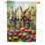 Tulip Trio Bunnies Double Sided House Flag