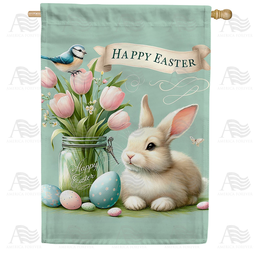 Easter Bunny Serenity Double Sided House Flag