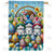 Easter Bunnies Basket Double Sided House Flag