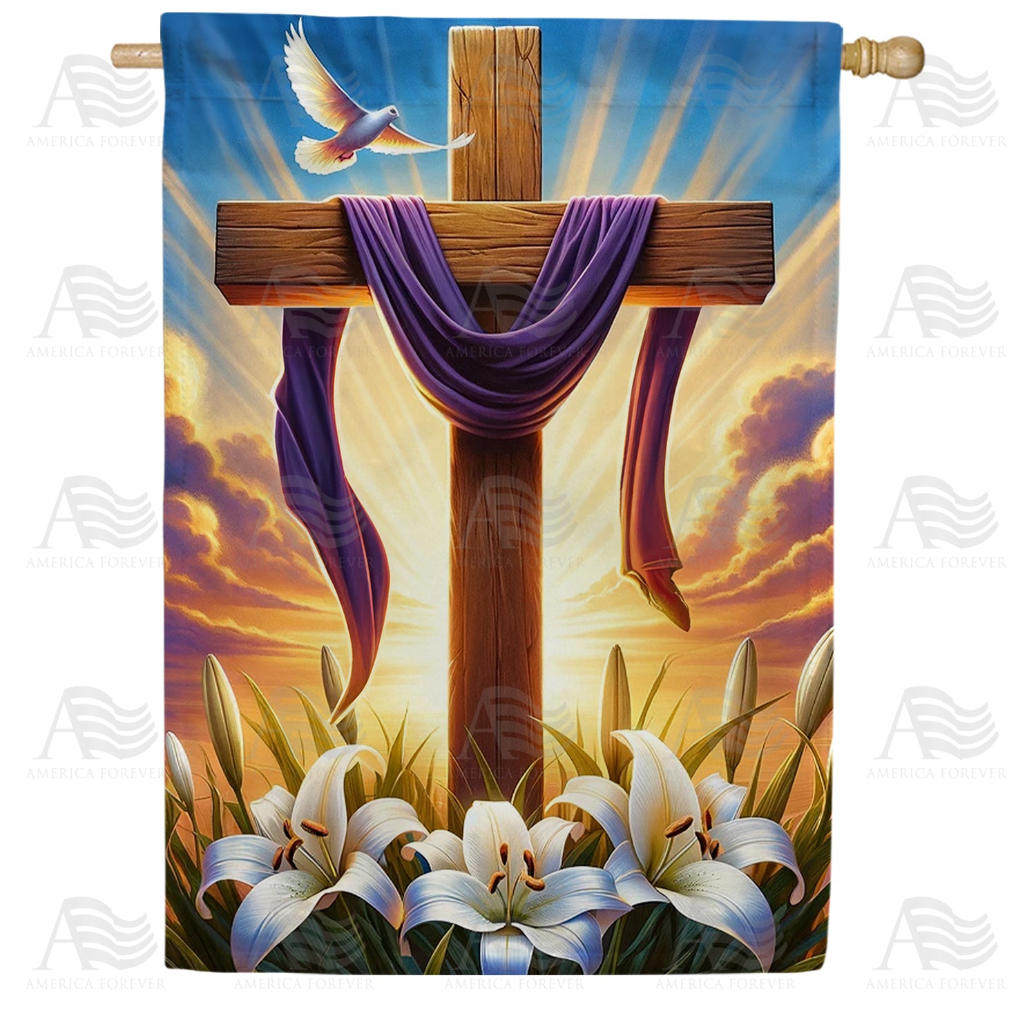 Resurrection Morning Glory Double Sided House Flag