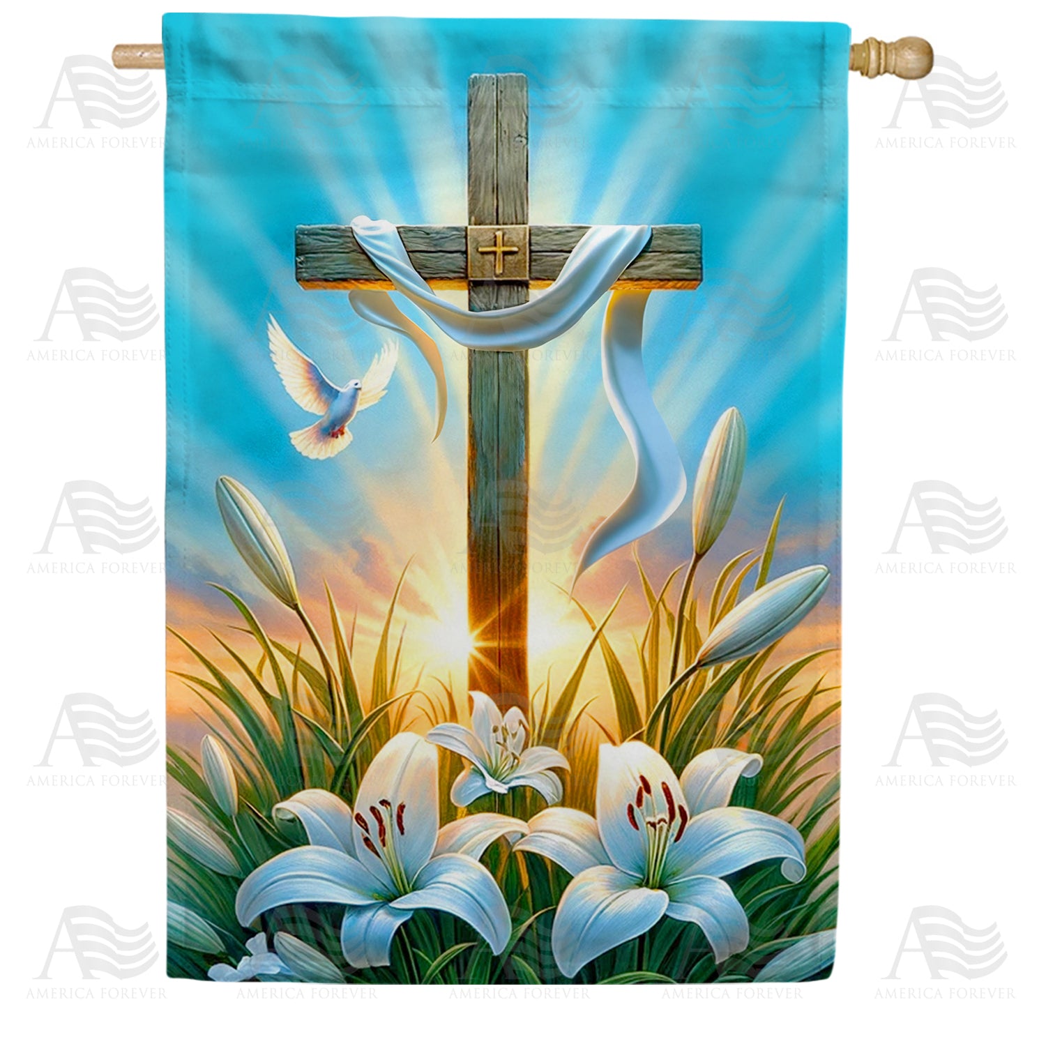 Dawn of Hope Cross Double Sided House Flag