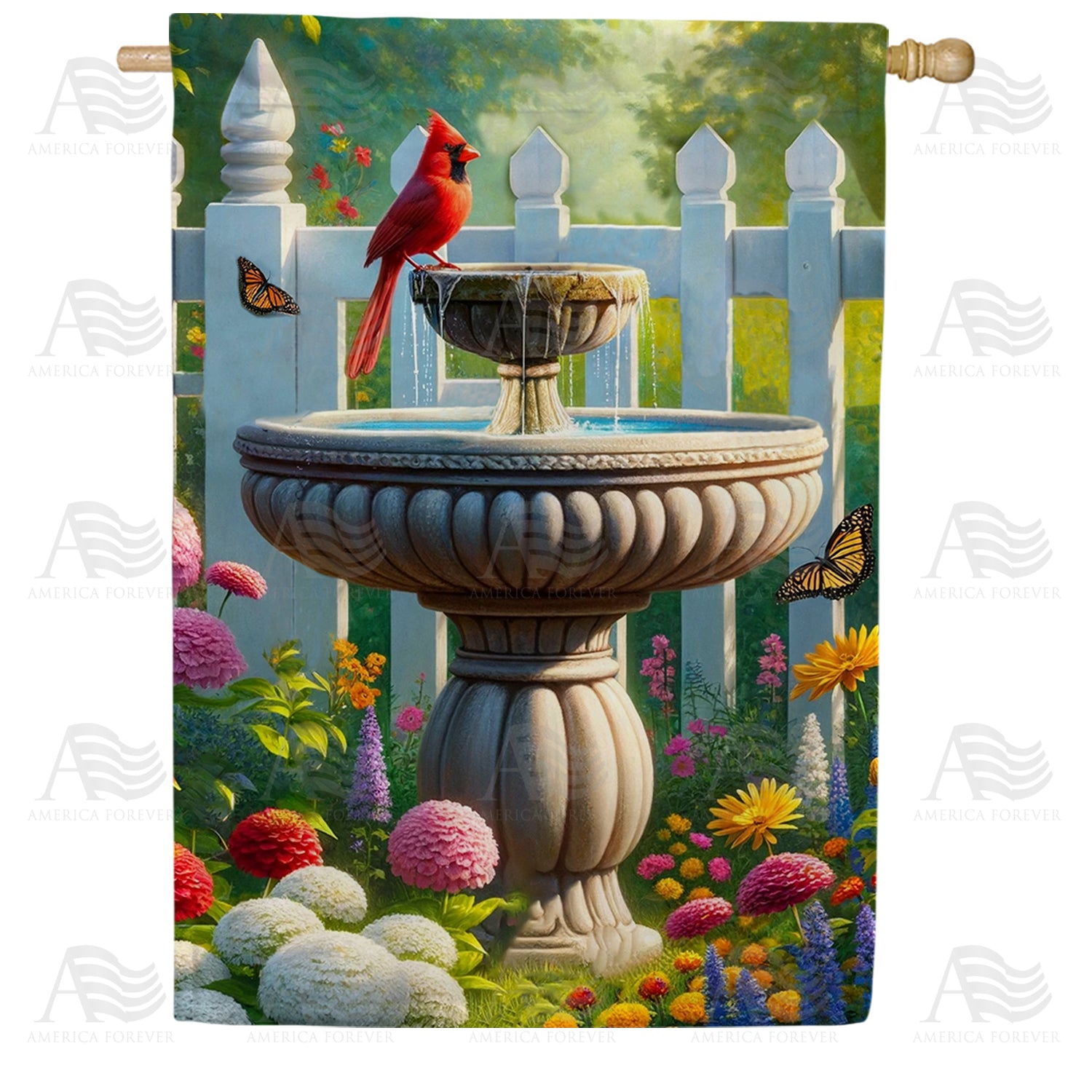 Cardinal Garden Serenity Double Sided House Flag