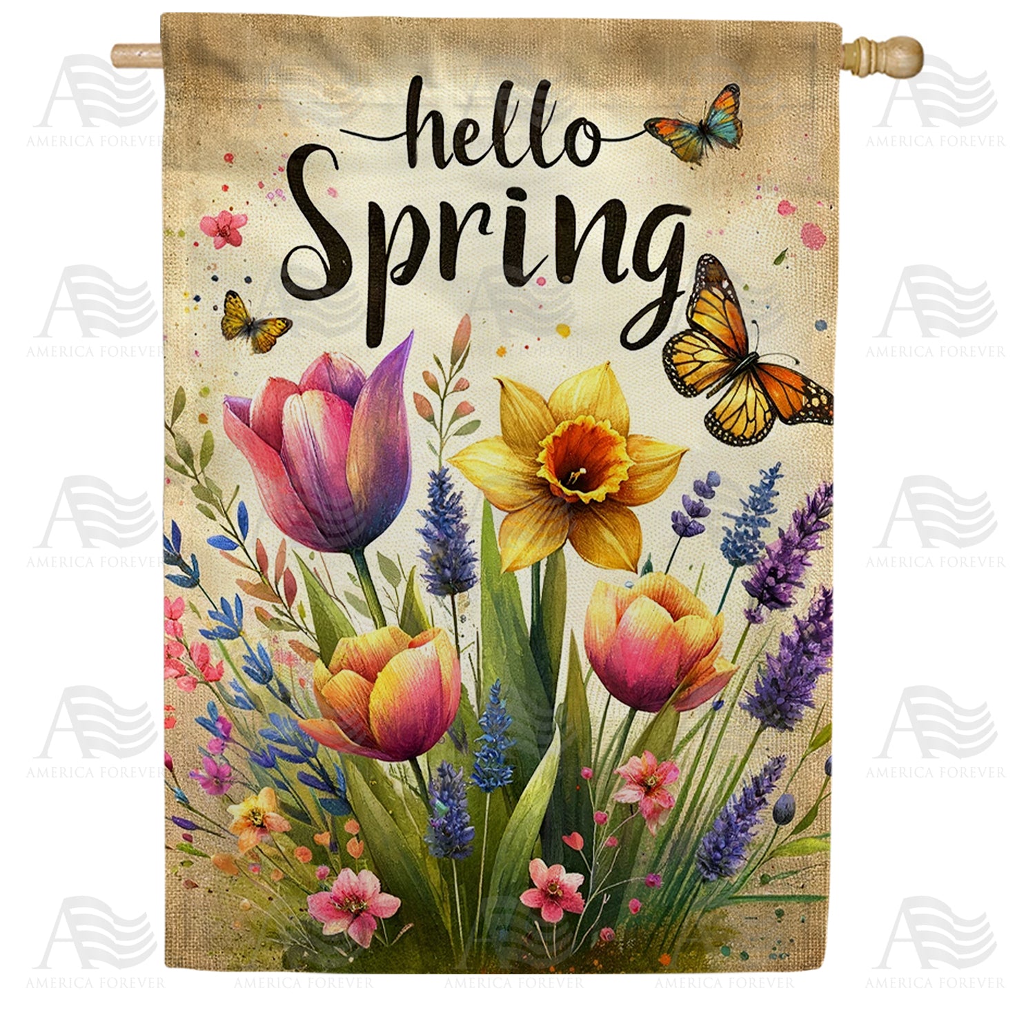 Springtime Floral Melody Double Sided House Flag