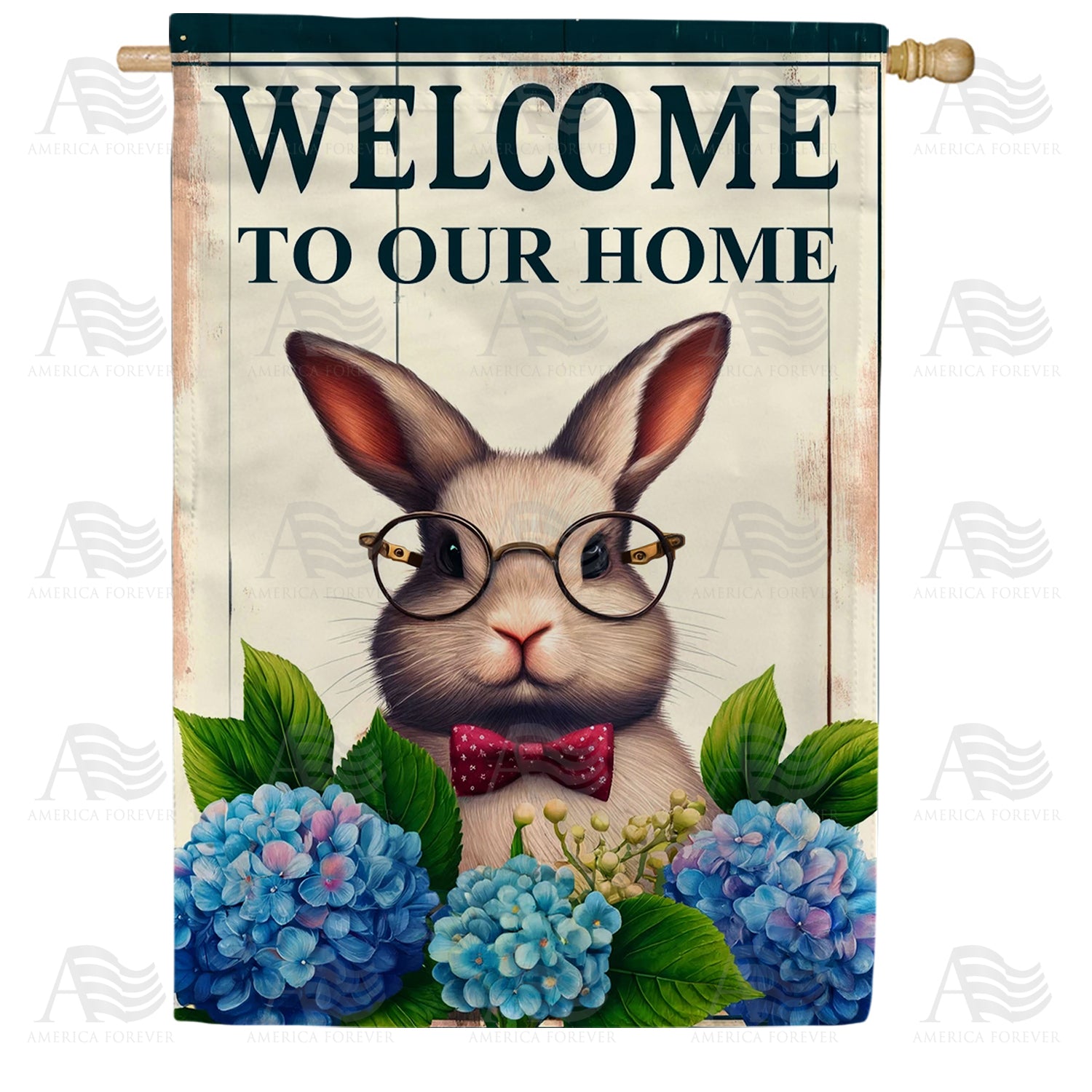 Bunny Welcome Double Sided House Flag