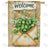 Welcome Shamrock Envelope Double Sided House Flag
