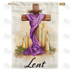 Lent Cross Candles Double Sided House Flag