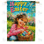 Happy Easter Girl Egg Hunt Double Sided House Flag