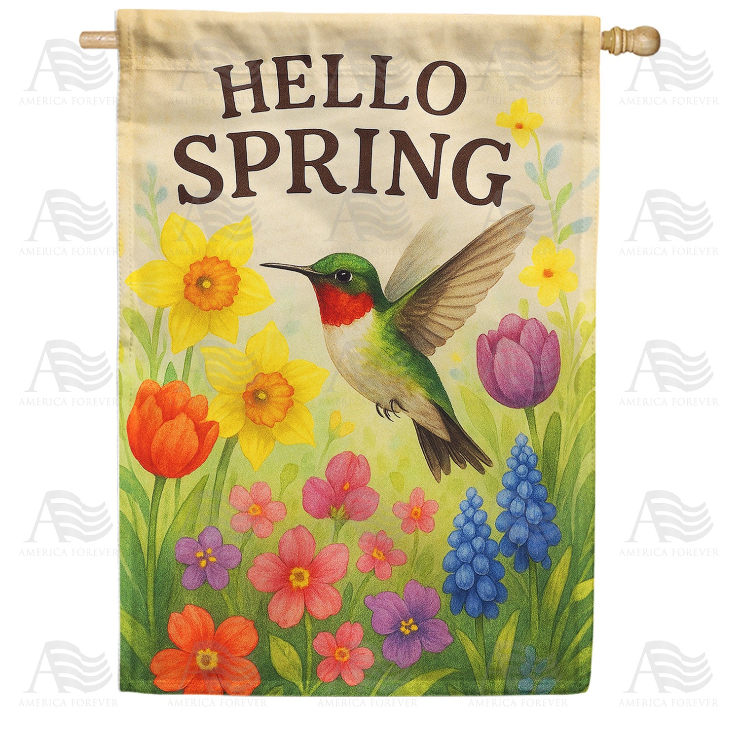 Spring Has Sprung Bunnies Double Sided House Flag