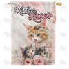 Kitten Kisses Orange Calico Kittens Double Sided House Flag