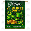 Happy St. Patrick's Day Personalized House Flag