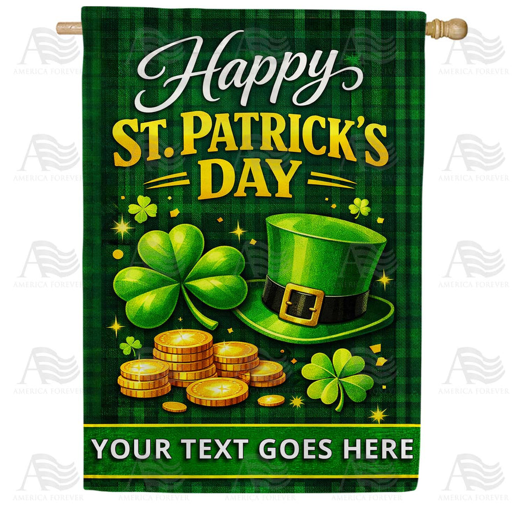 Happy St. Patrick's Day Personalized House Flag