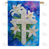 Easter Lily Cross House Flag