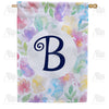 Watercolor Floral Monogram House Flag