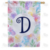Watercolor Floral Monogram House Flag