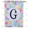 Watercolor Floral Monogram House Flag