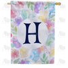 Watercolor Floral Monogram House Flag