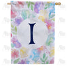 Watercolor Floral Monogram House Flag