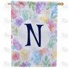 Watercolor Floral Monogram House Flag