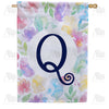 Watercolor Floral Monogram House Flag