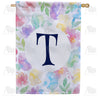 Watercolor Floral Monogram House Flag