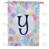 Watercolor Floral Monogram House Flag