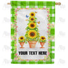 Personalized Sunflower Topiary Spring Double Sided House Flag