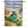 New Blooms Fresh Beginnings Spring Bird House Flag