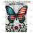 Patriotic Butterfly Welcome Double Sided House Flag