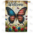 Patriotic Welcome Butterfly Double Sided House Flag