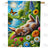Peaceful Bunny Butterfly Garden Scene Double Sided House Flag