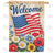 Welcome American Flag Floral Double Sided House Flag