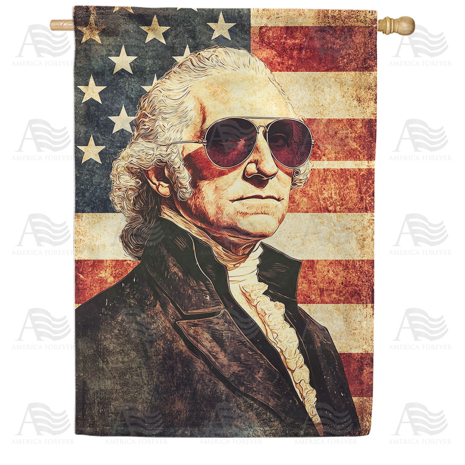 Cool George Washington Double Sided House Flag