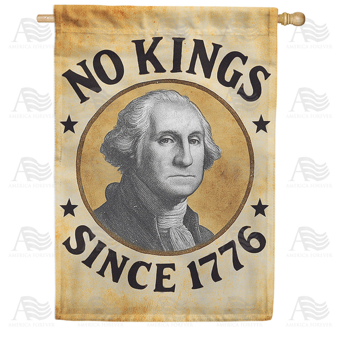 No Kings Since 1776 Double Sided House Flag