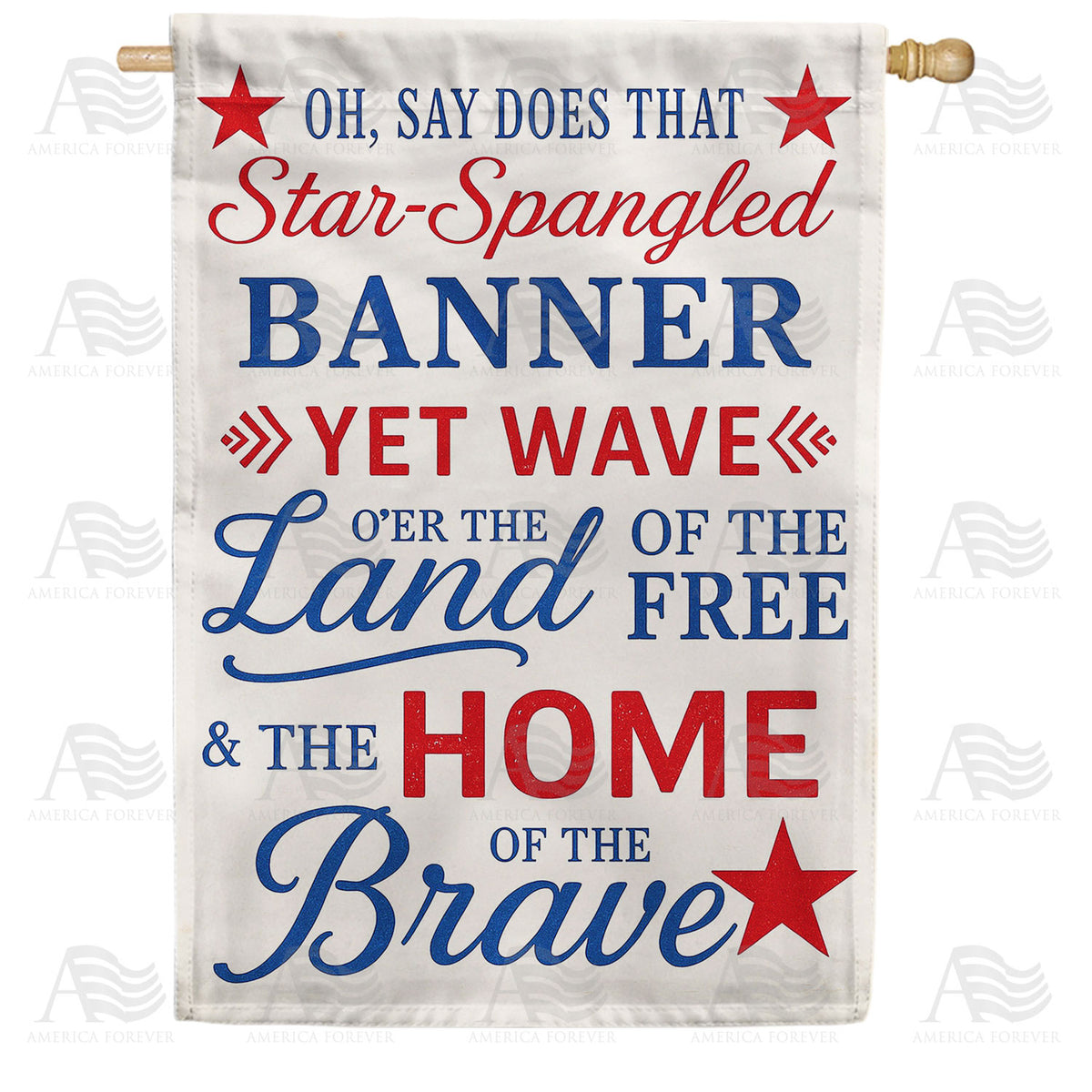 Star-Spangled Banner Lyrics Double Sided House Flag