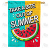 Take a Bite Out of Summer Modern Watermelon Double Sided House Flag