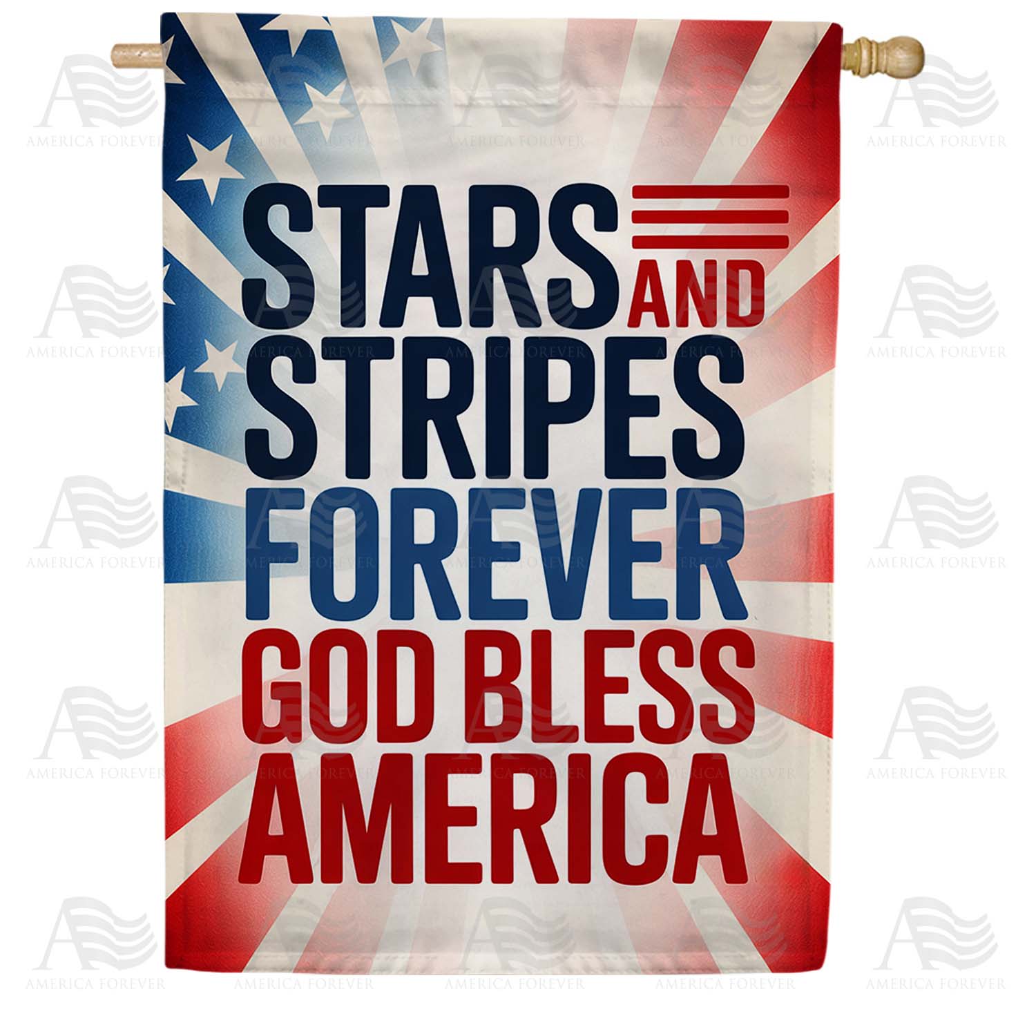 Stars and Stripes Forever Patriotic House Flag