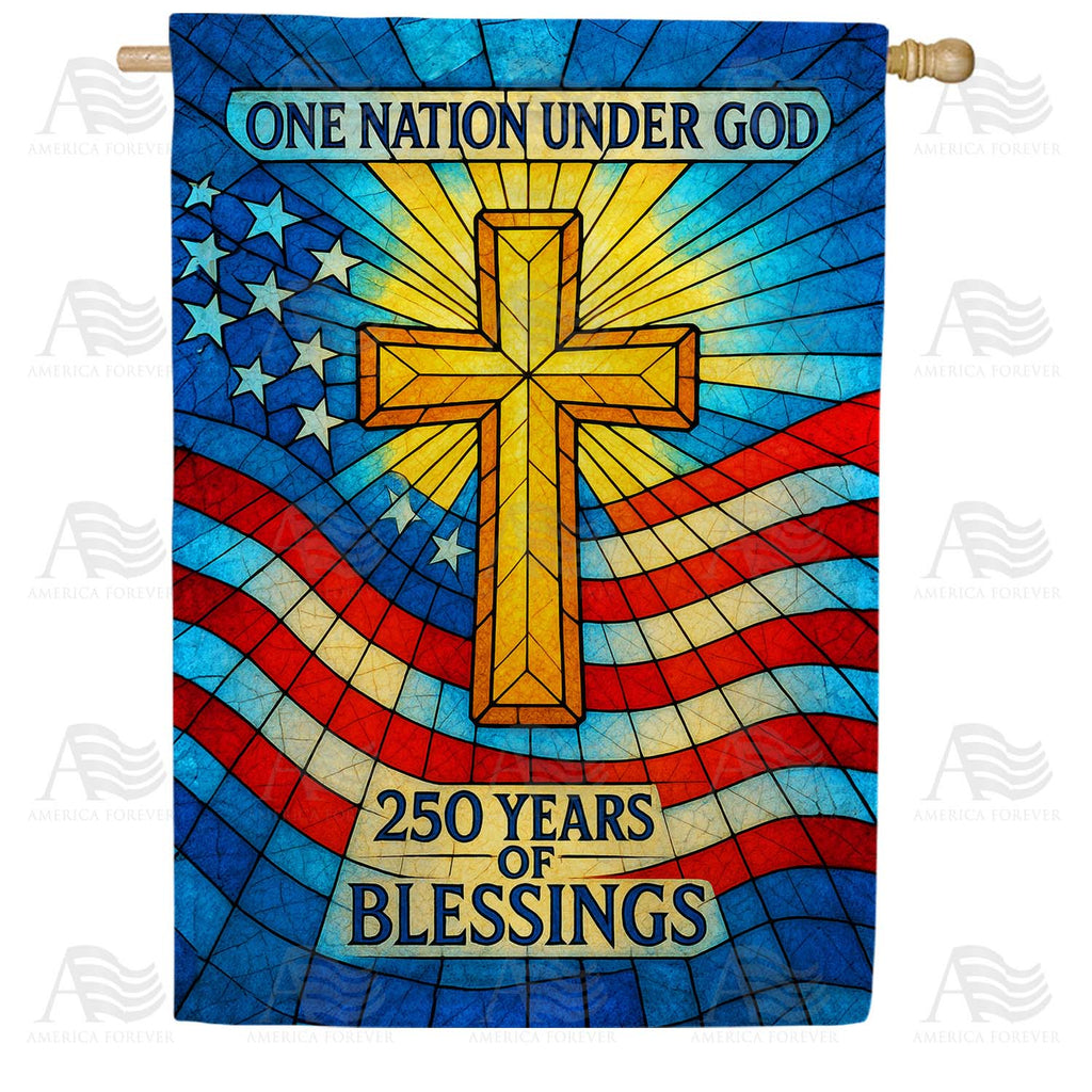 One Nation Under God 250 Years Double Sided House Flag
