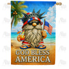 God Bless America Gnome House Flag