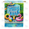Welcome to the Pool Summer Decor House Flag