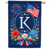 Floral Fireworks Patriotic Monogram House Flag