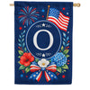 Floral Fireworks Patriotic Monogram House Flag
