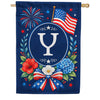 Floral Fireworks Patriotic Monogram House Flag