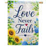 Love Never Fails Sunflower House Flag